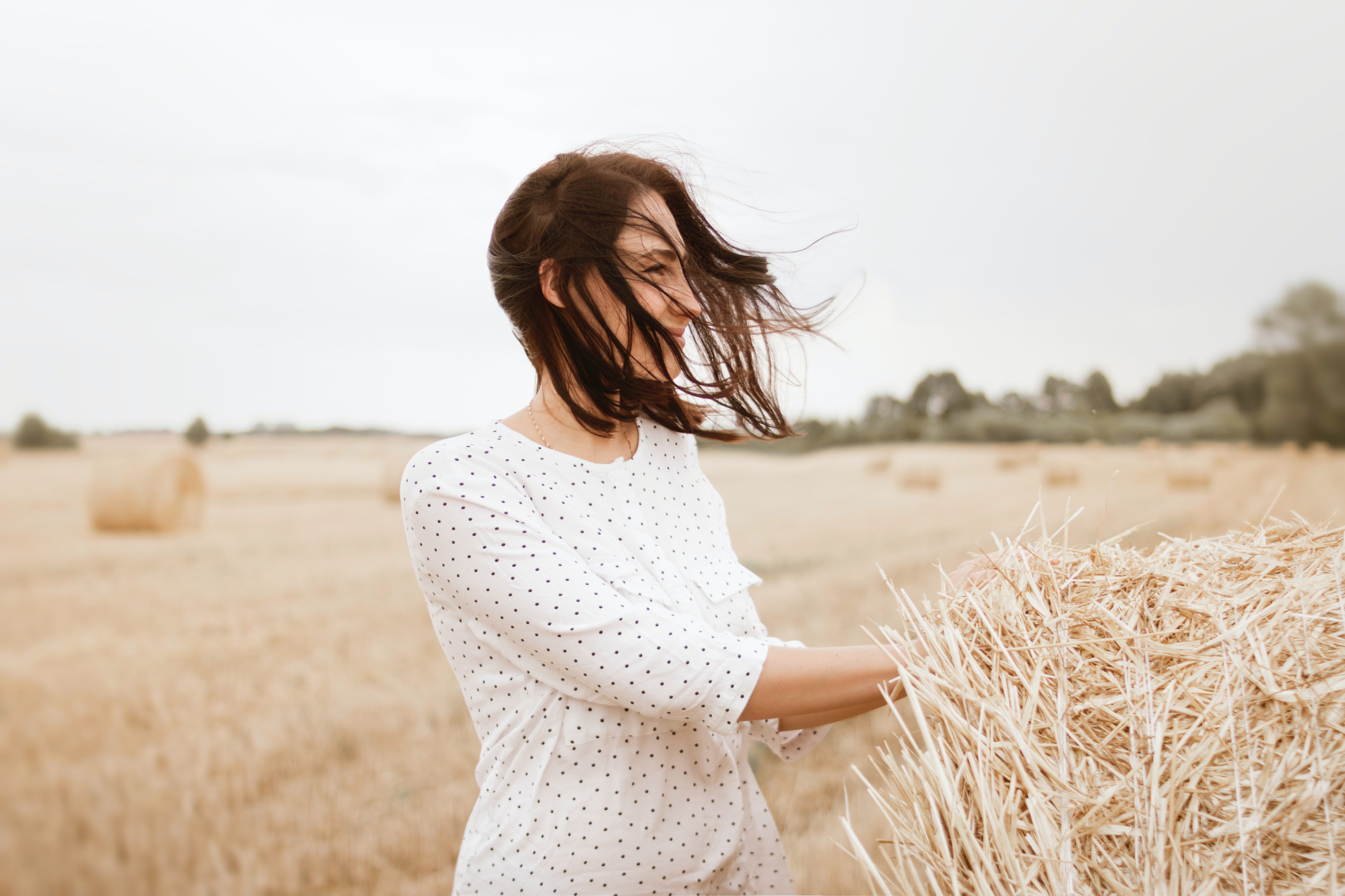woman alone in field