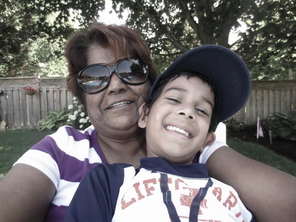 Kid and his grandmother