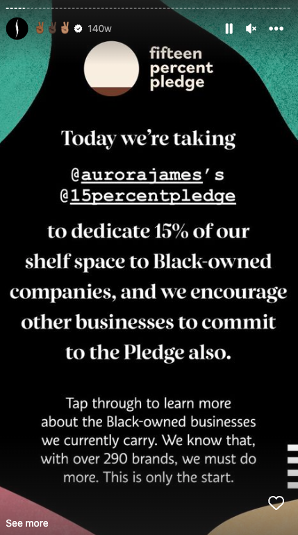 sephora 15 percent pledge