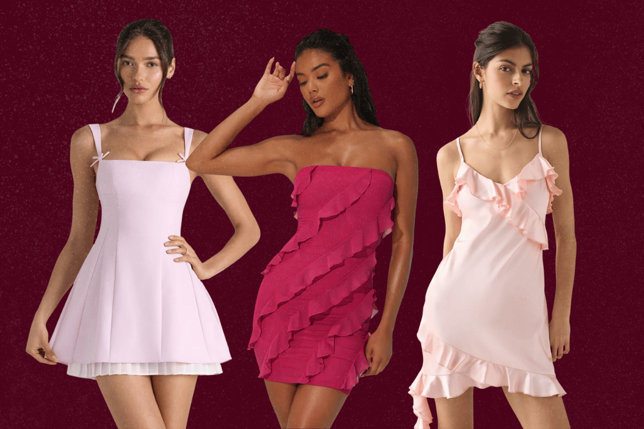 pink graduation dresses