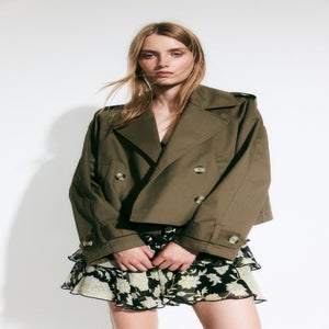 h&m short trench coat