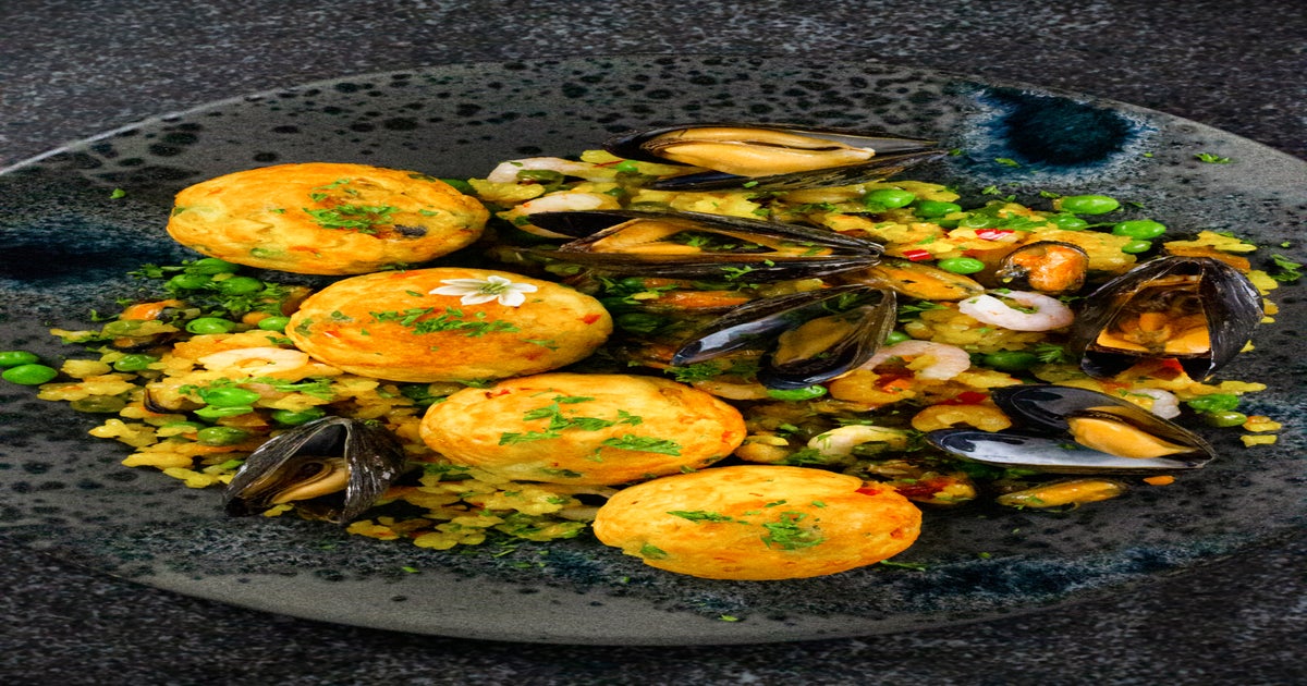 You Need To Make This Saffron Rice Aebleskiver With Seafood Paella