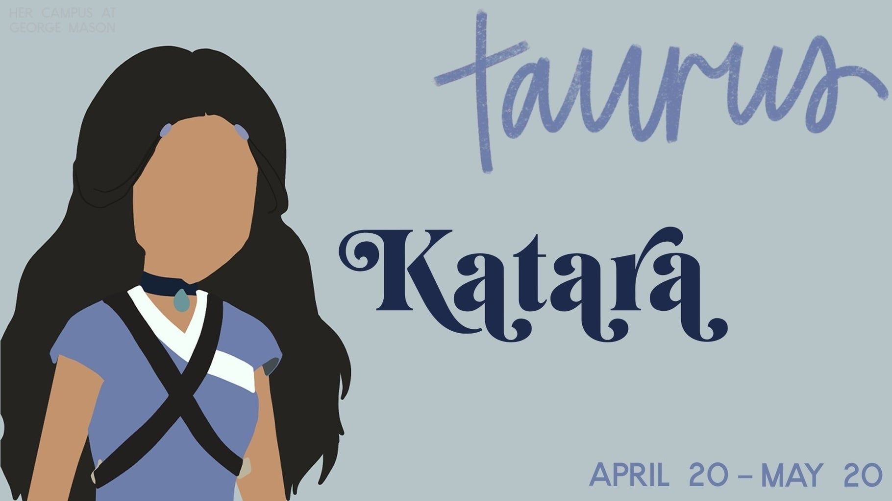 drawing of Katara on a blue background
