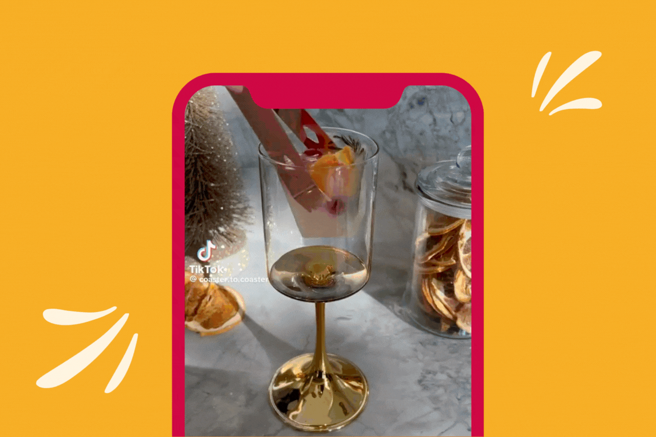 Gif of coaster.to.coaster\'s Winter Aperol Spritz on TikTok.