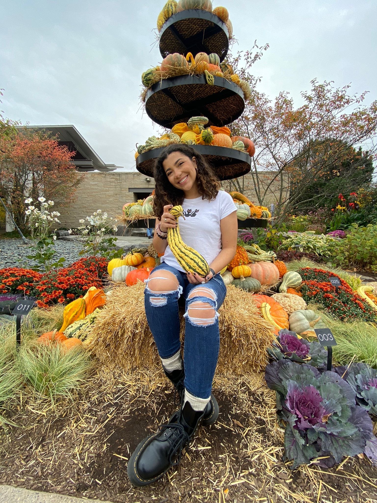 Original image of girl with Fall landscape