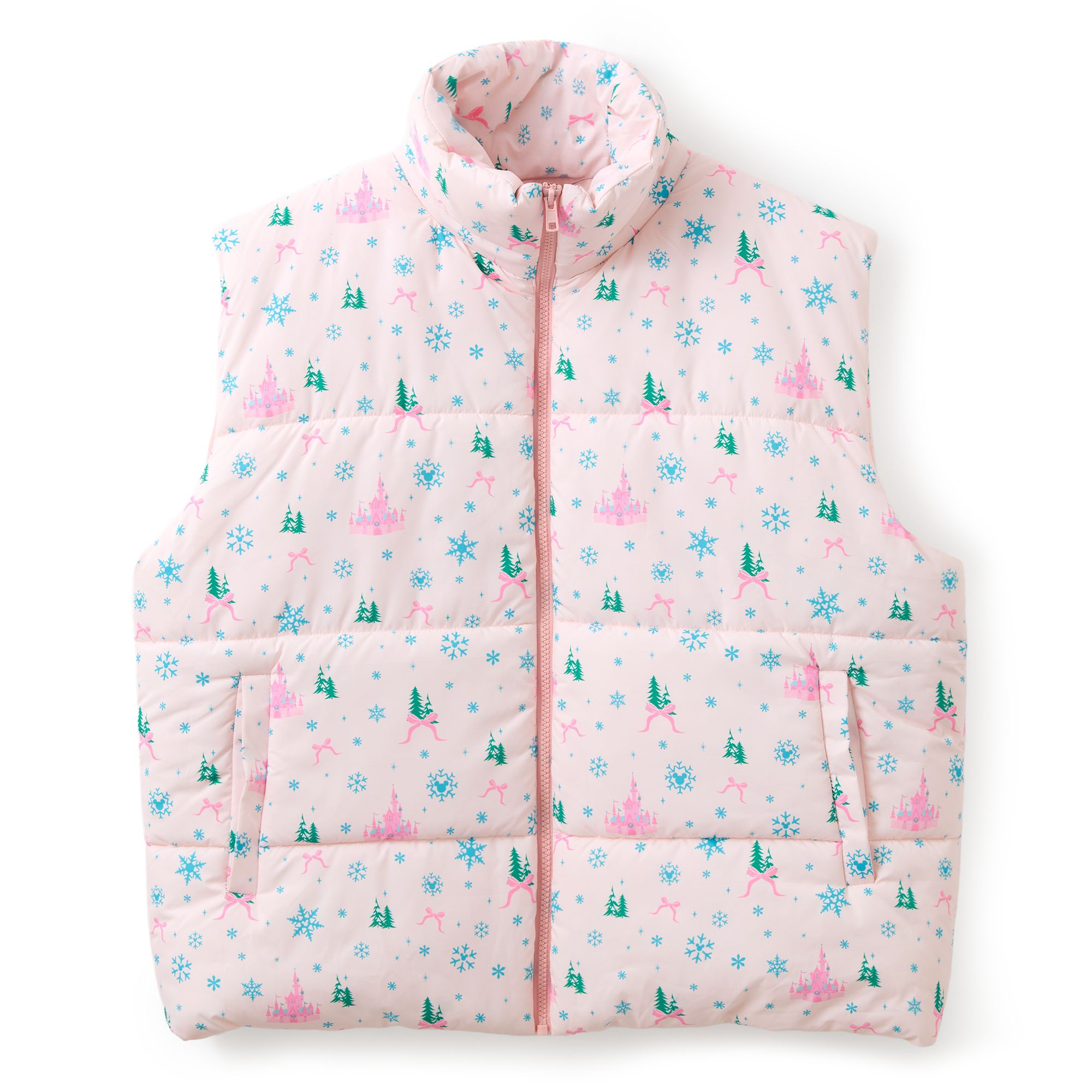 Princess Holiday Bow Puffer Vest for Women
