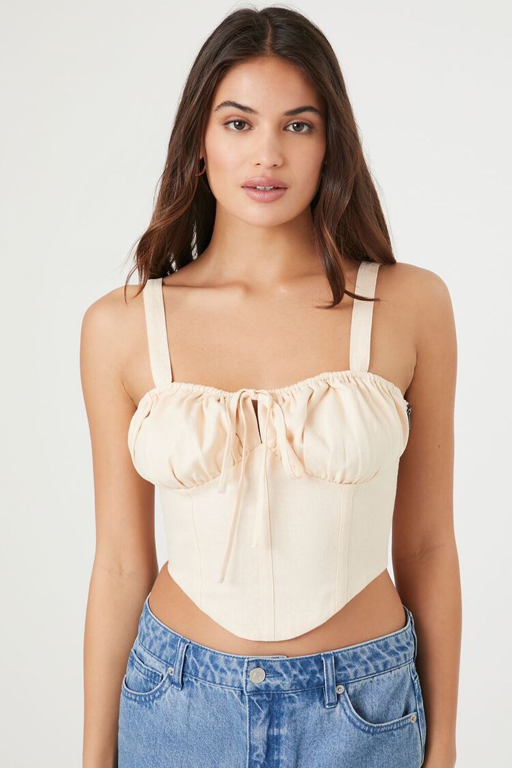 Forever 21 Lace-Up Corset Crop Top