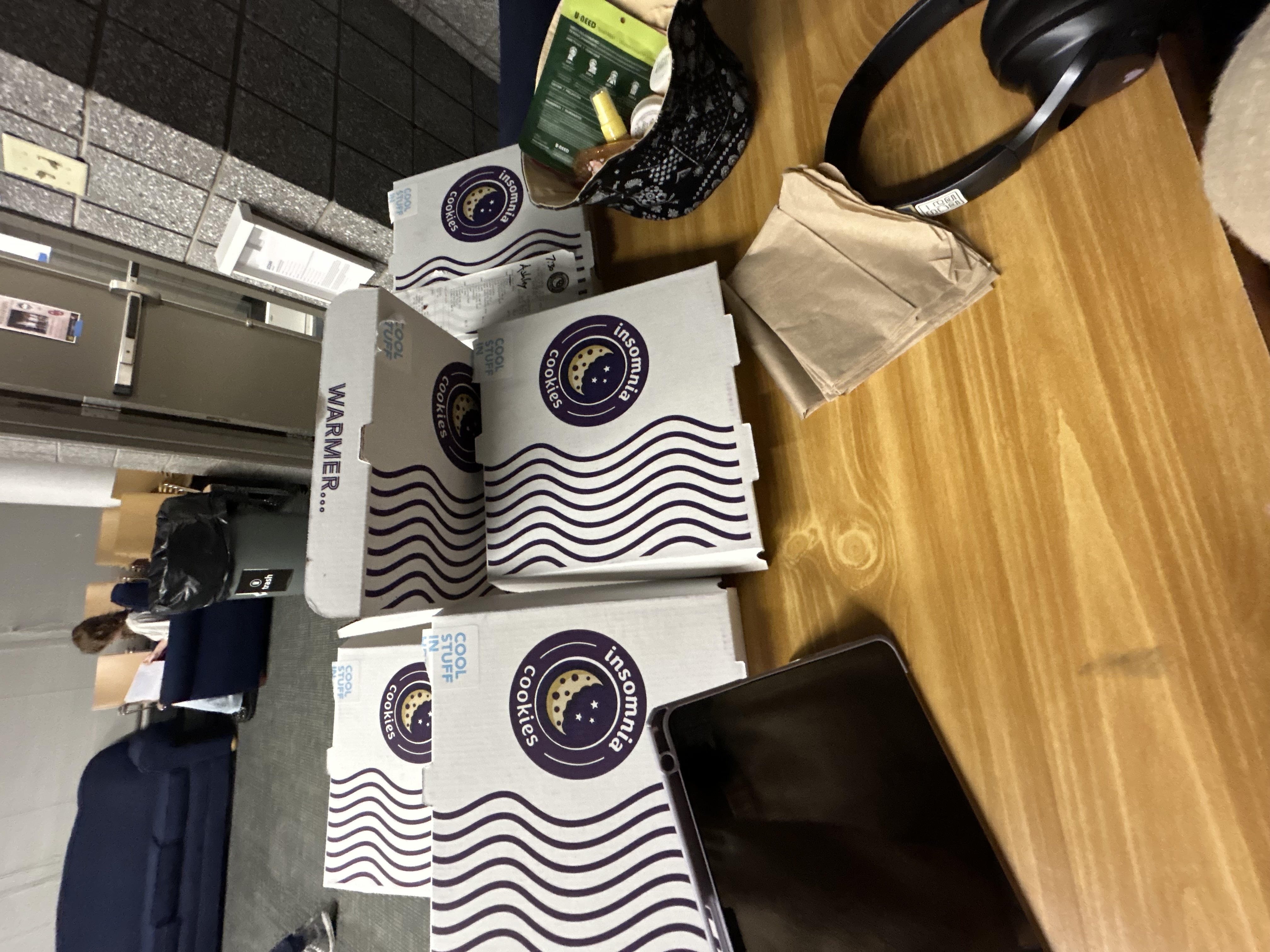 Boxes of Insomnia Cookies