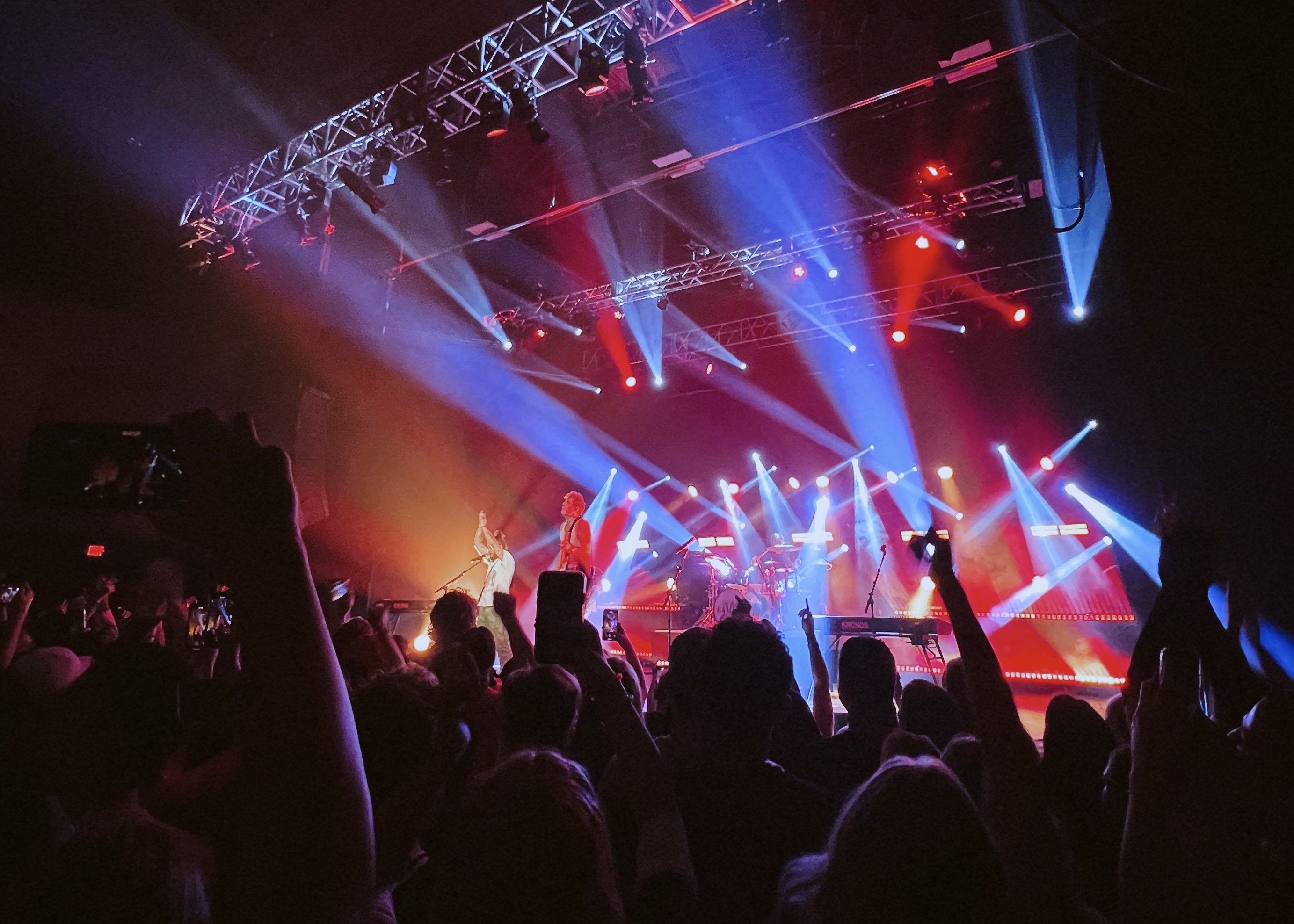 Concert with Red and Blue Lights
