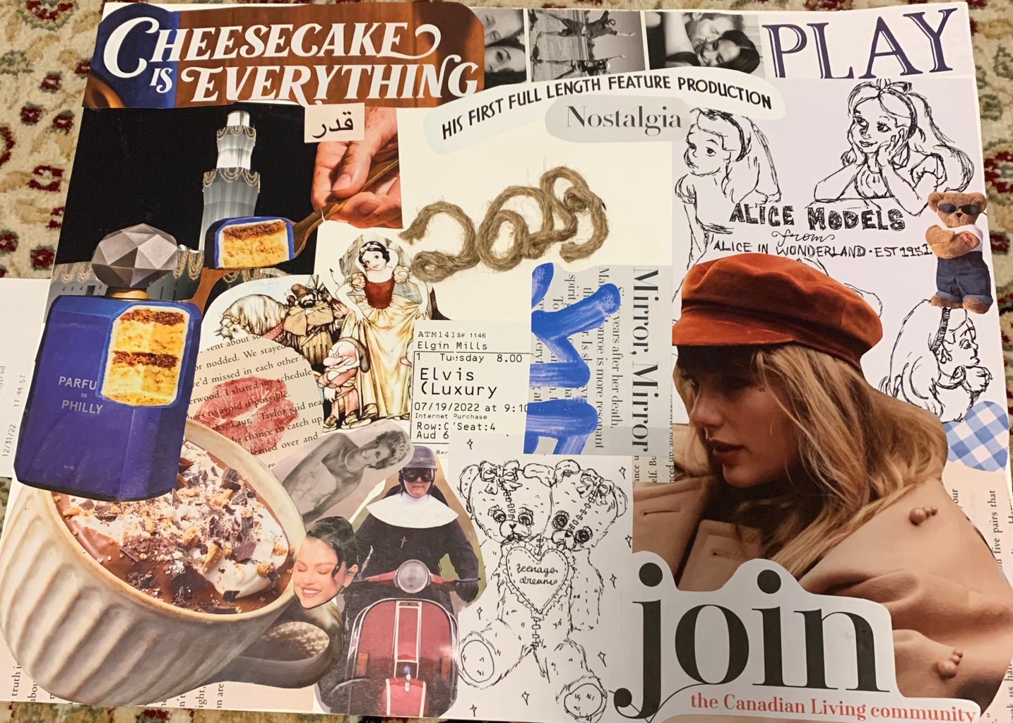 Vision board collage for the new year.
