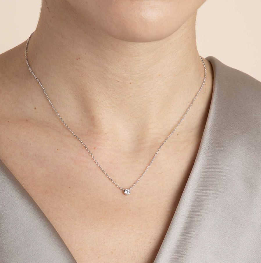 Astrid and Miyu crystal pendant necklace in silver