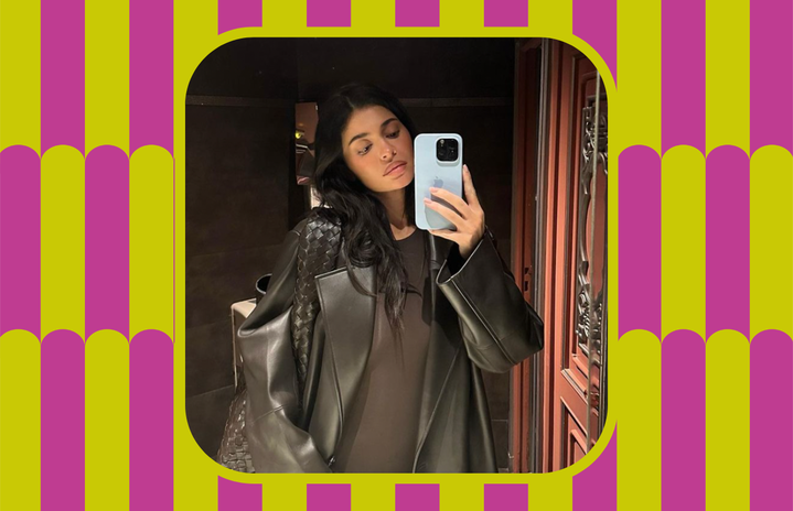 Kylie Jenner taking a mirror selfie.