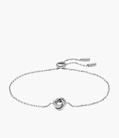 Fossil Love Knot Stainless Steel Station Bracelet