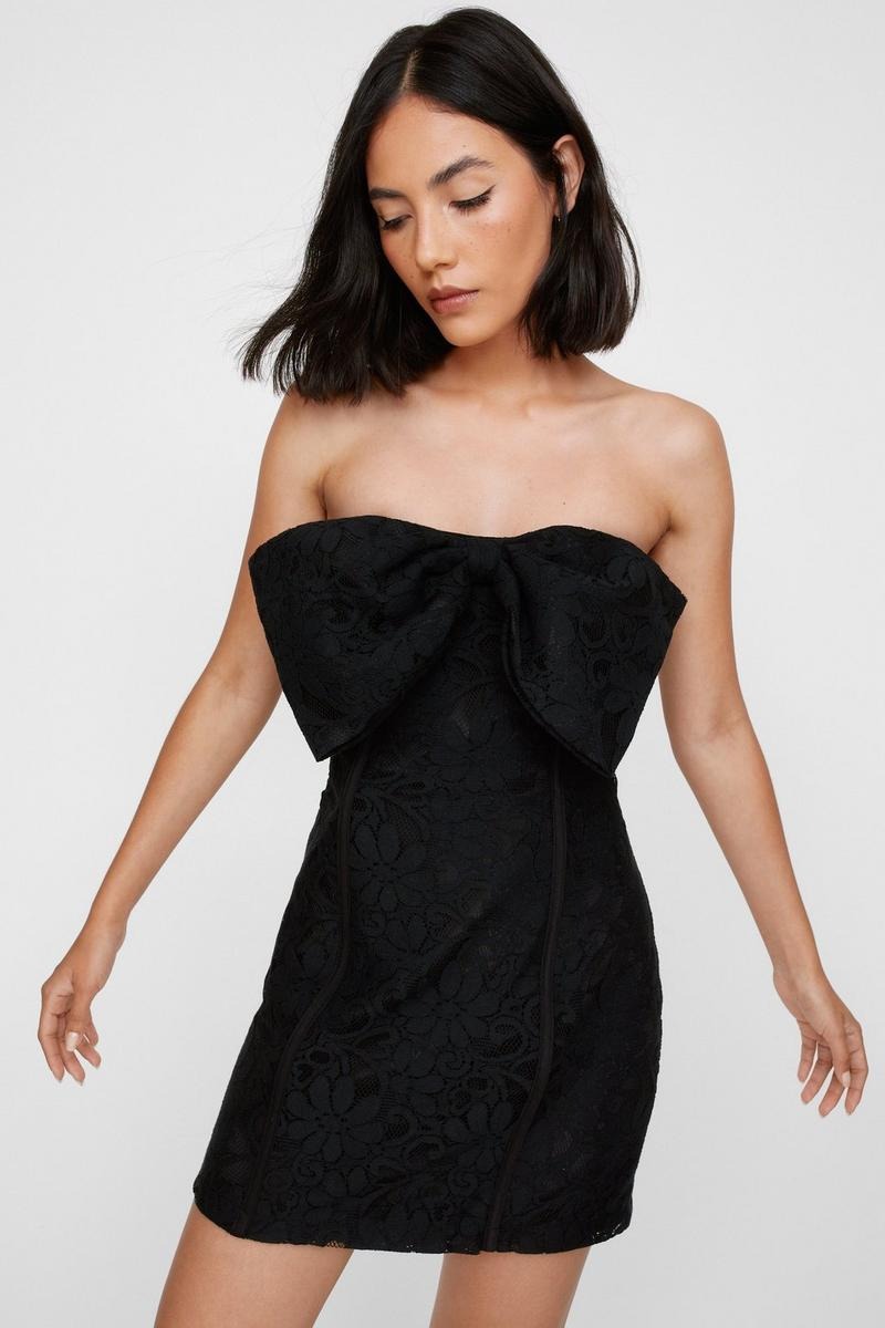 Nasty Gal Lace Bow Bandeau Dress