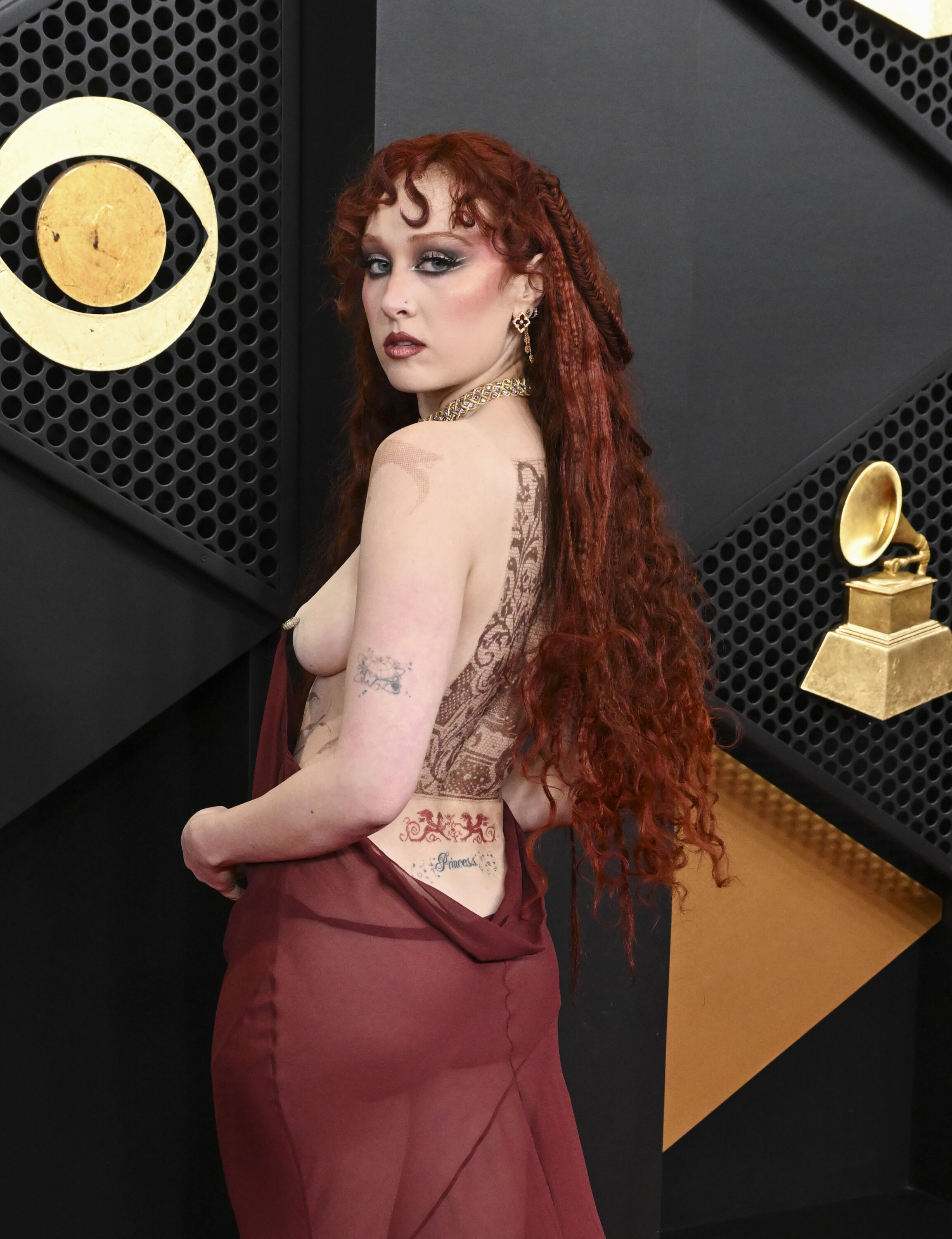 chappell roan on the red carpet of the 2026 grammys