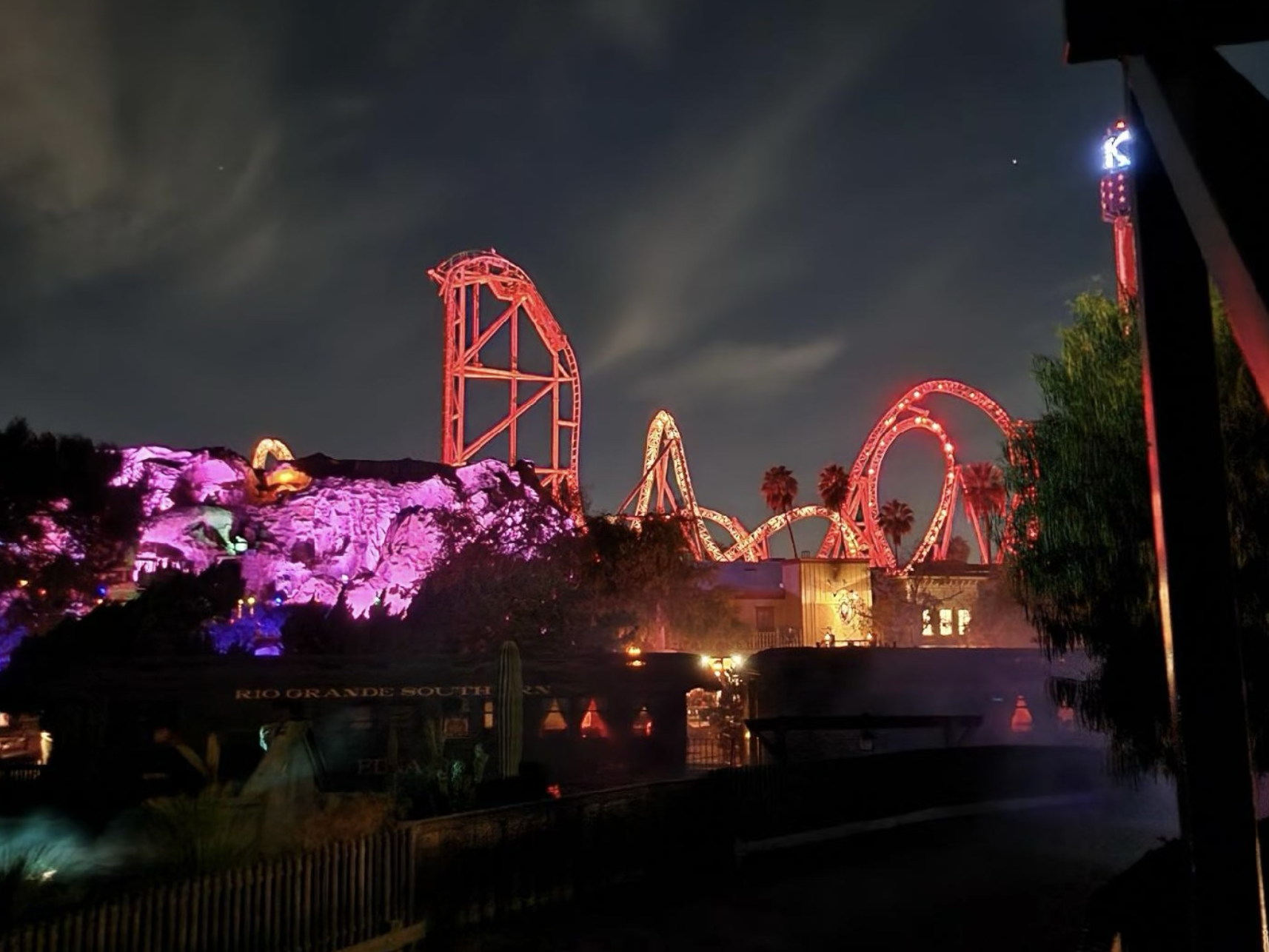 Knott\'s Berry Farm Amusement park in distance