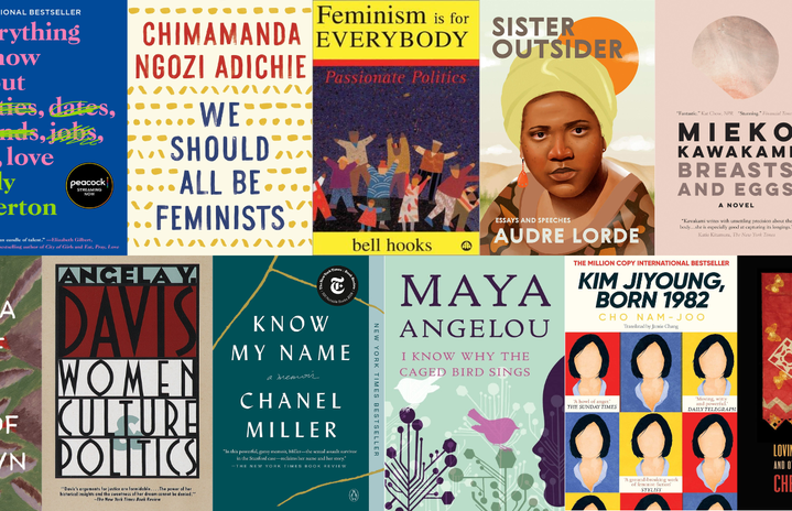 collage of feminist book covers