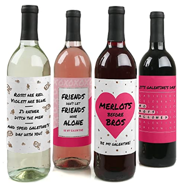 valentine\'s day wine stickers