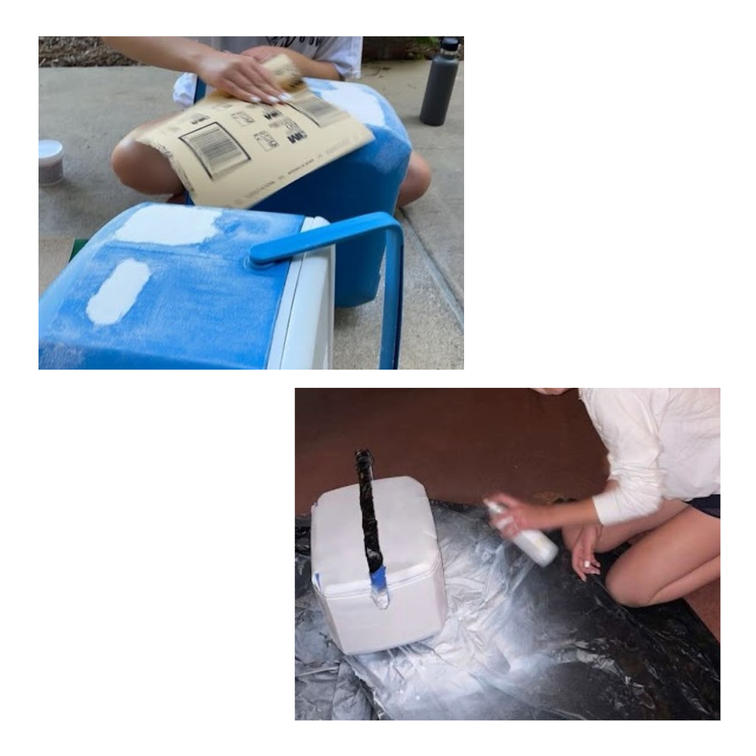 frat cooler priming and sanding