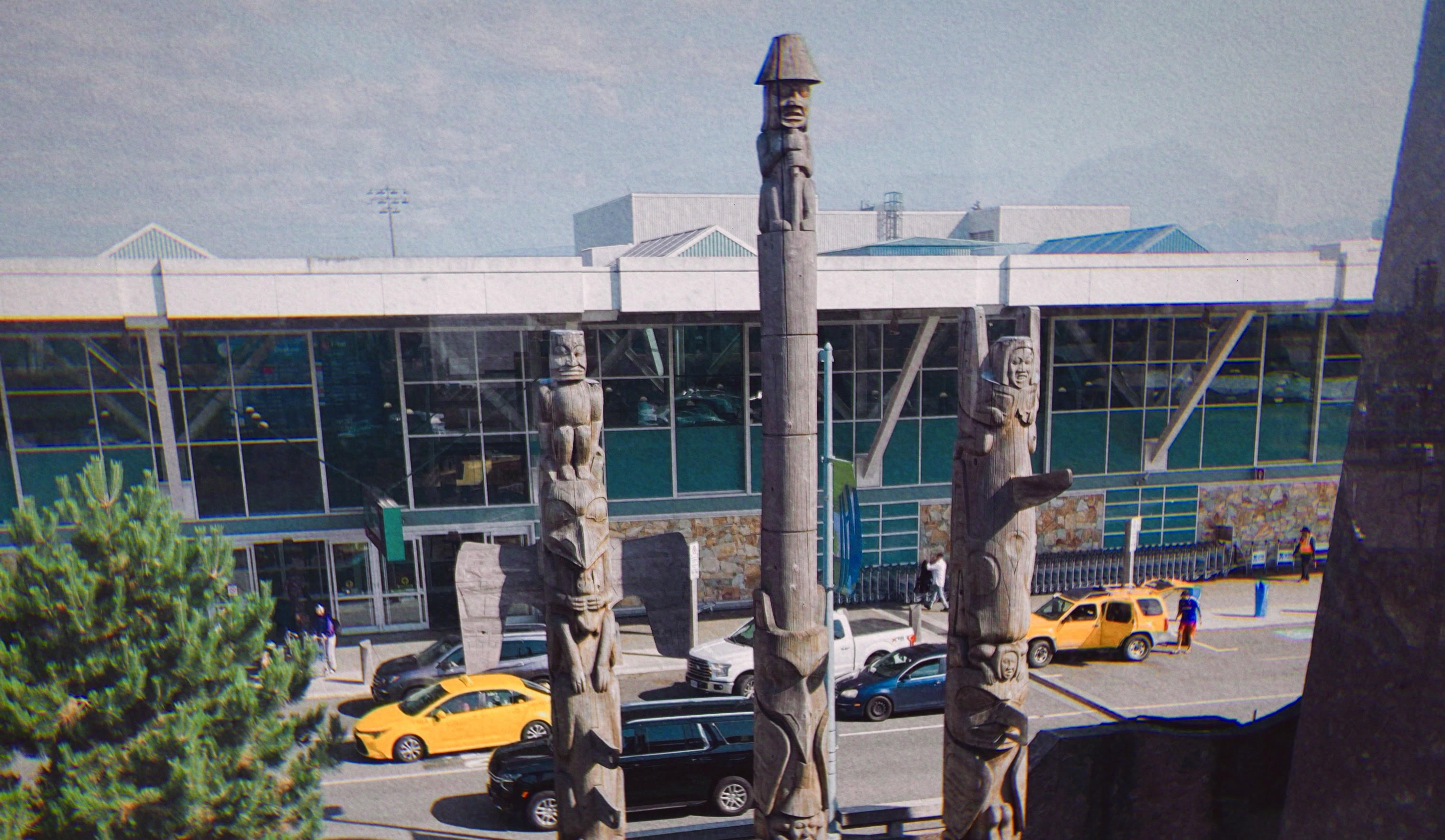 Totem poles at the Vancouver International Airport