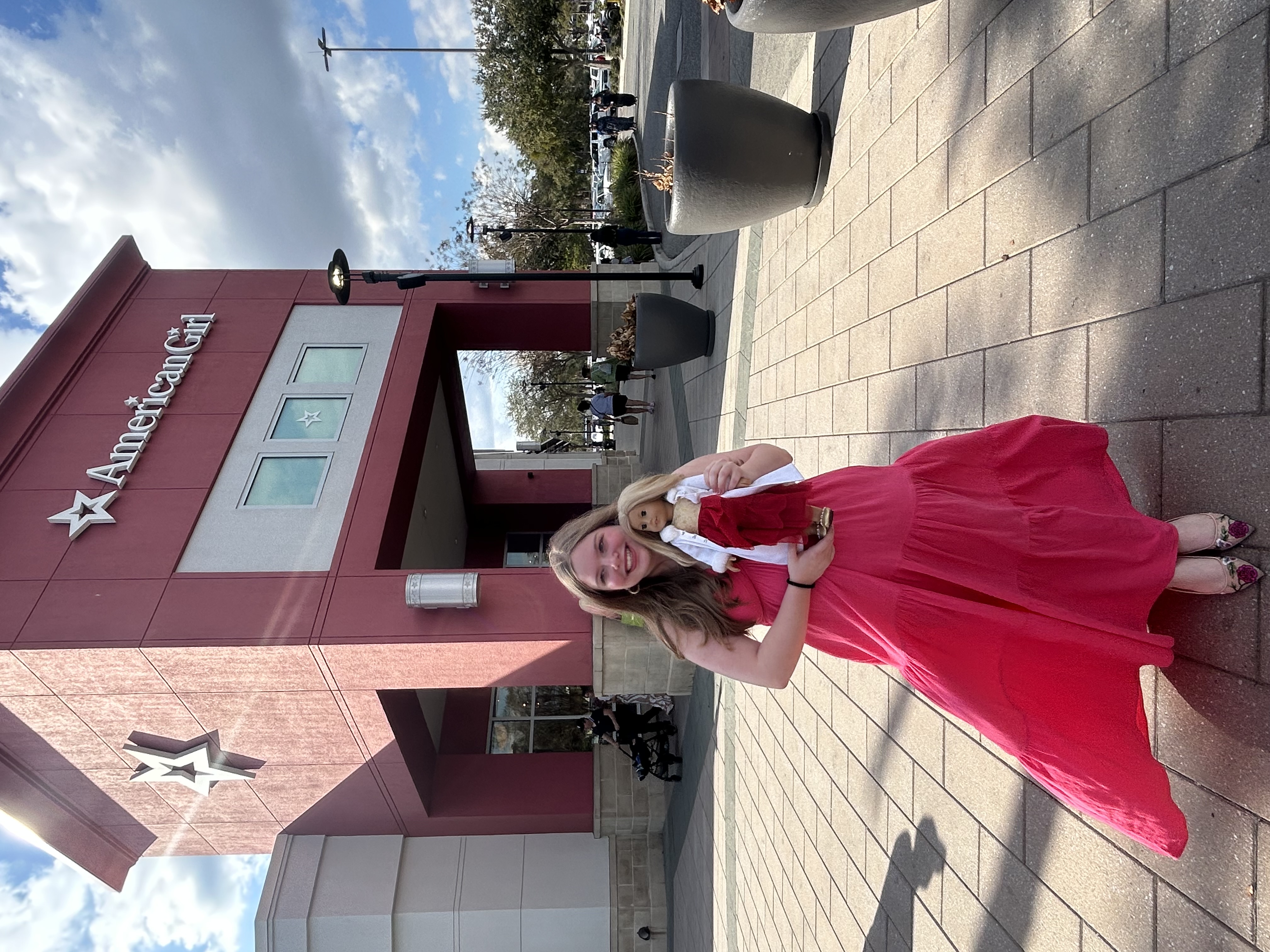 Me in front of the American Girl Store in Orlando.