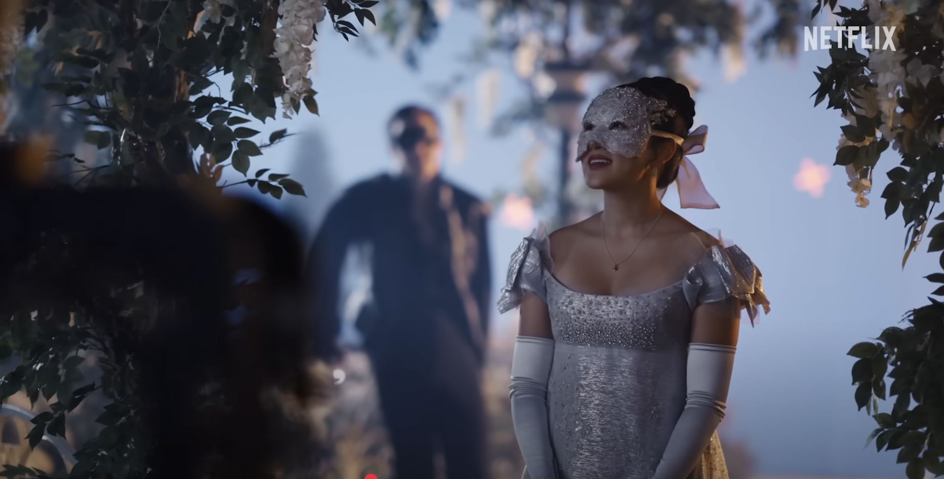 girl in silver at night