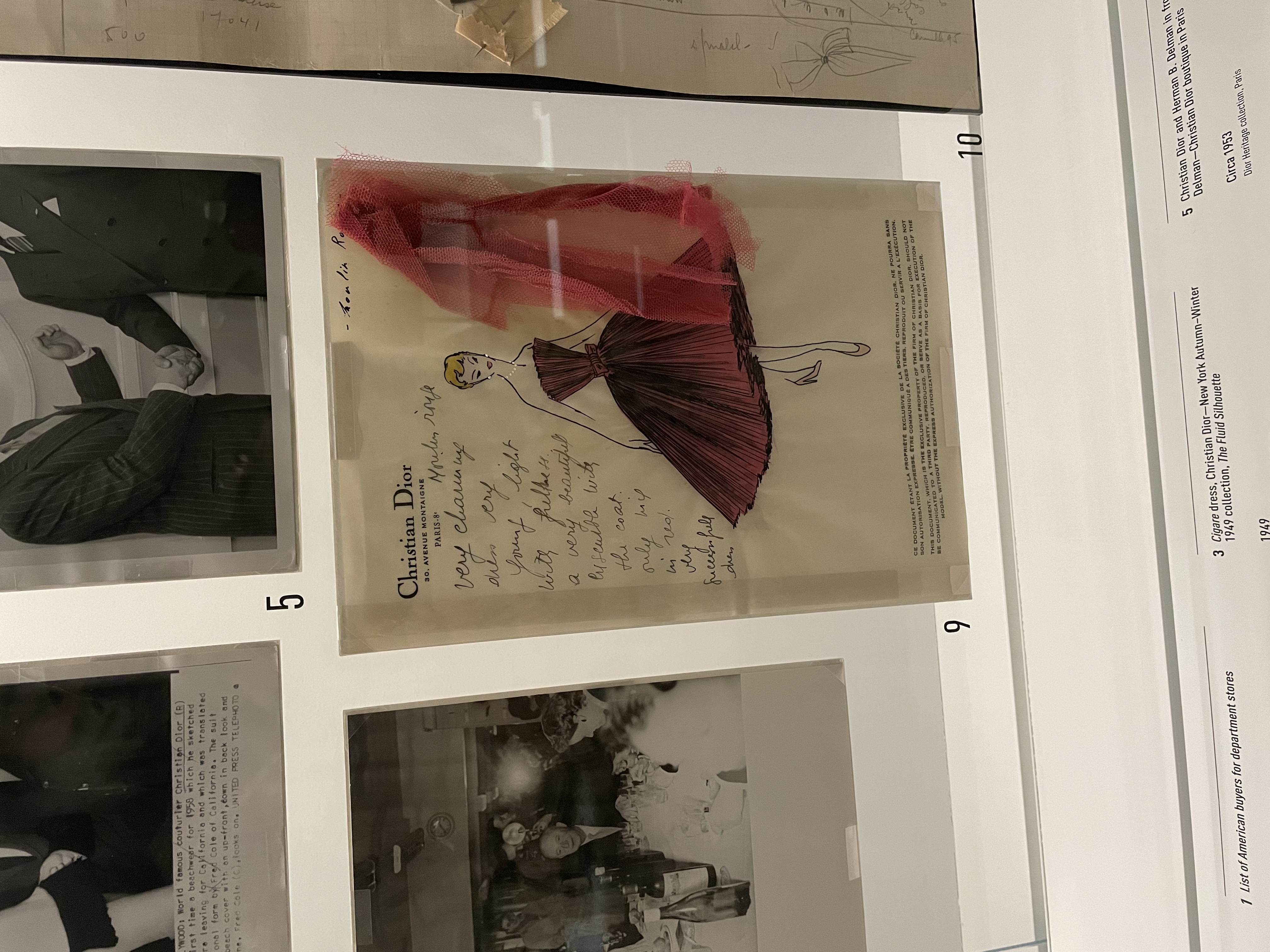 Dior exhibit timeline wall