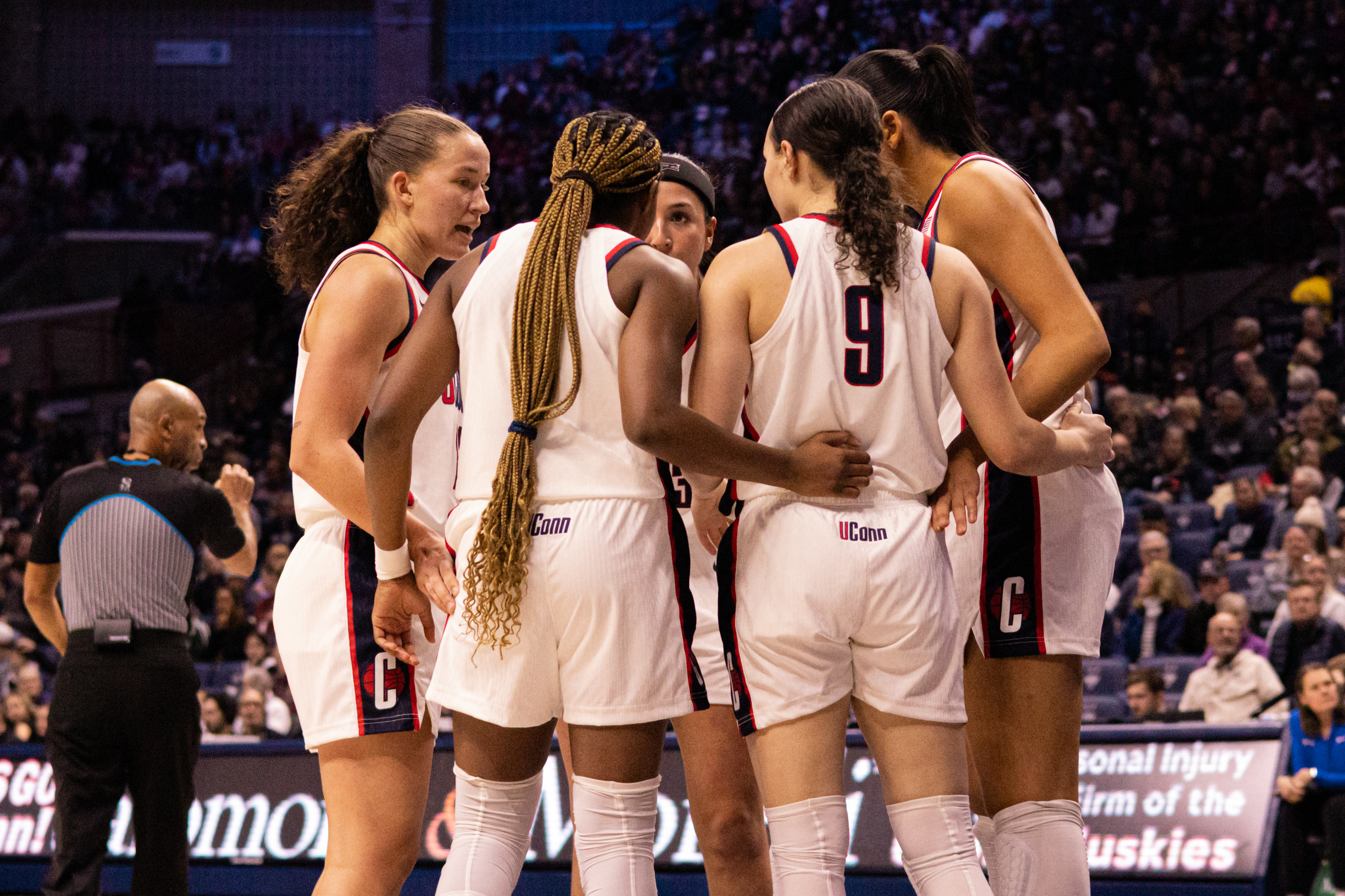 UConn Women\'s Basketball team during a game in Gampel Pavilion in Storrs, Connecticut at the University of Connecticut