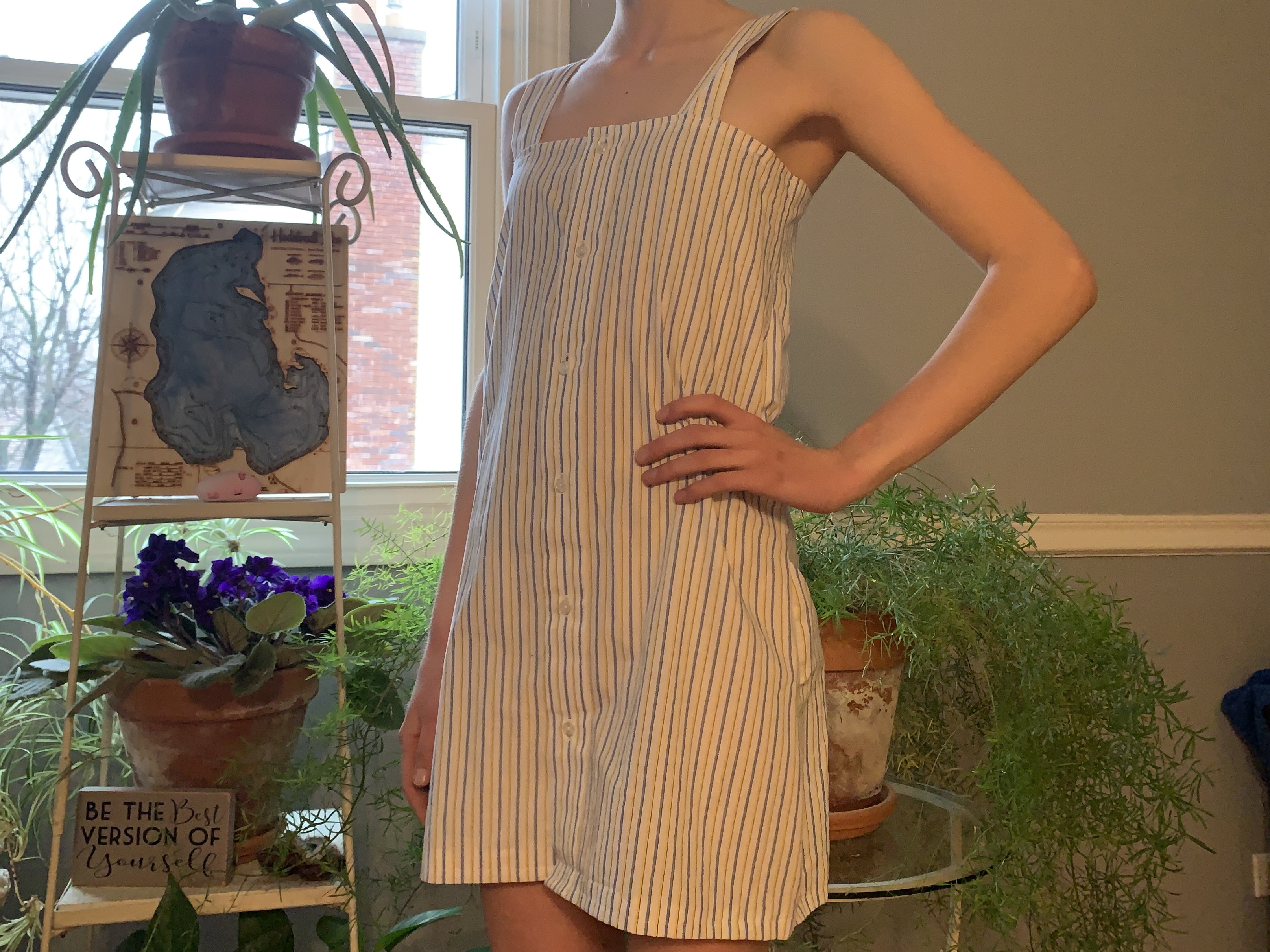 striped button-down dress