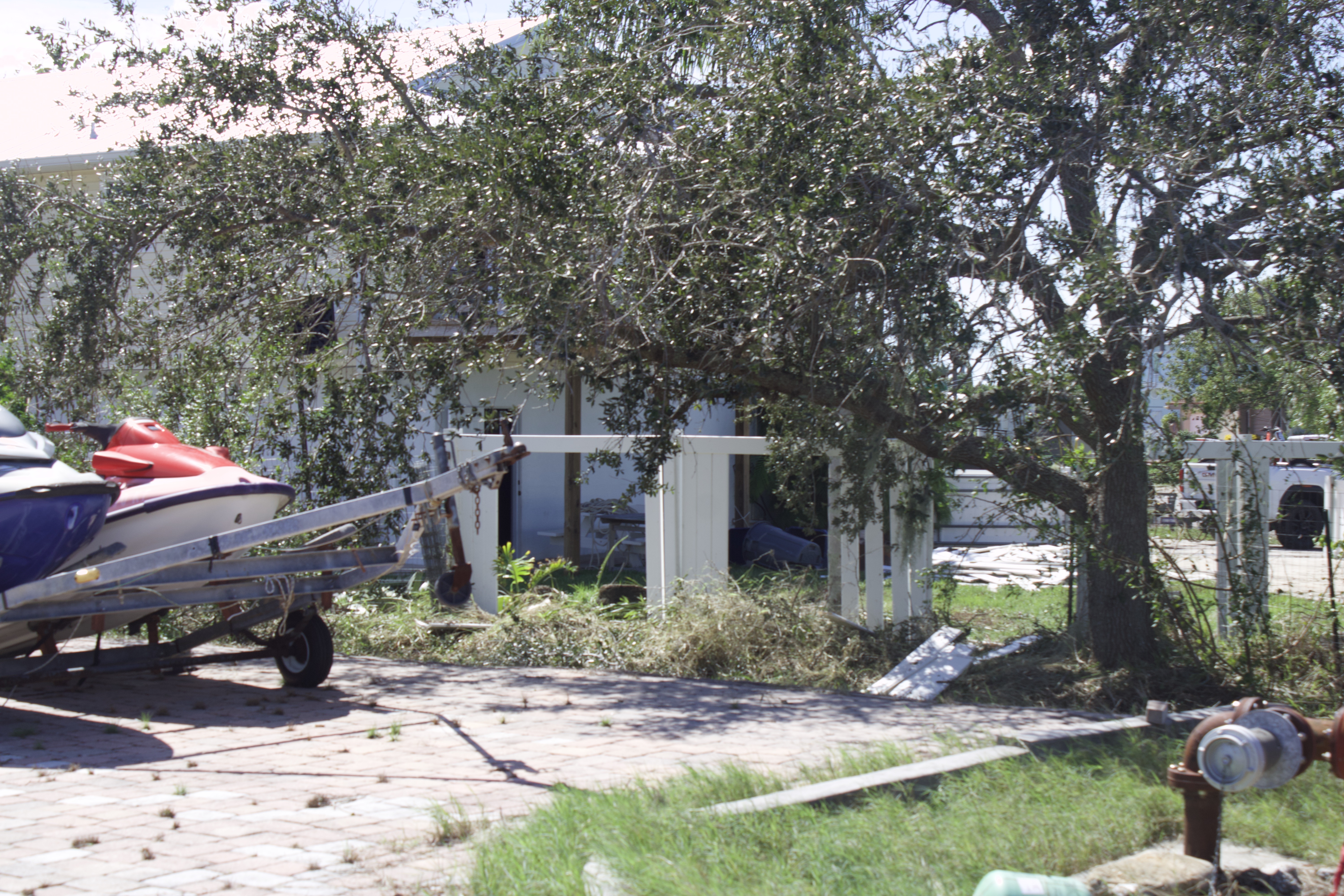 Fence broken down after storm