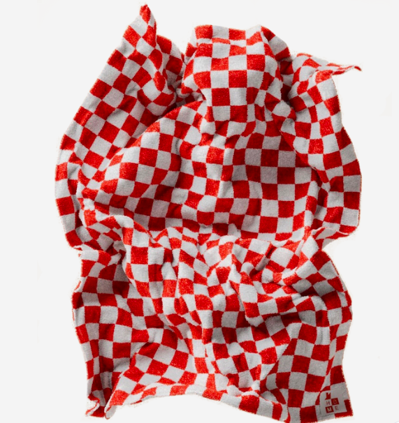 cozy ghost checkered blanket