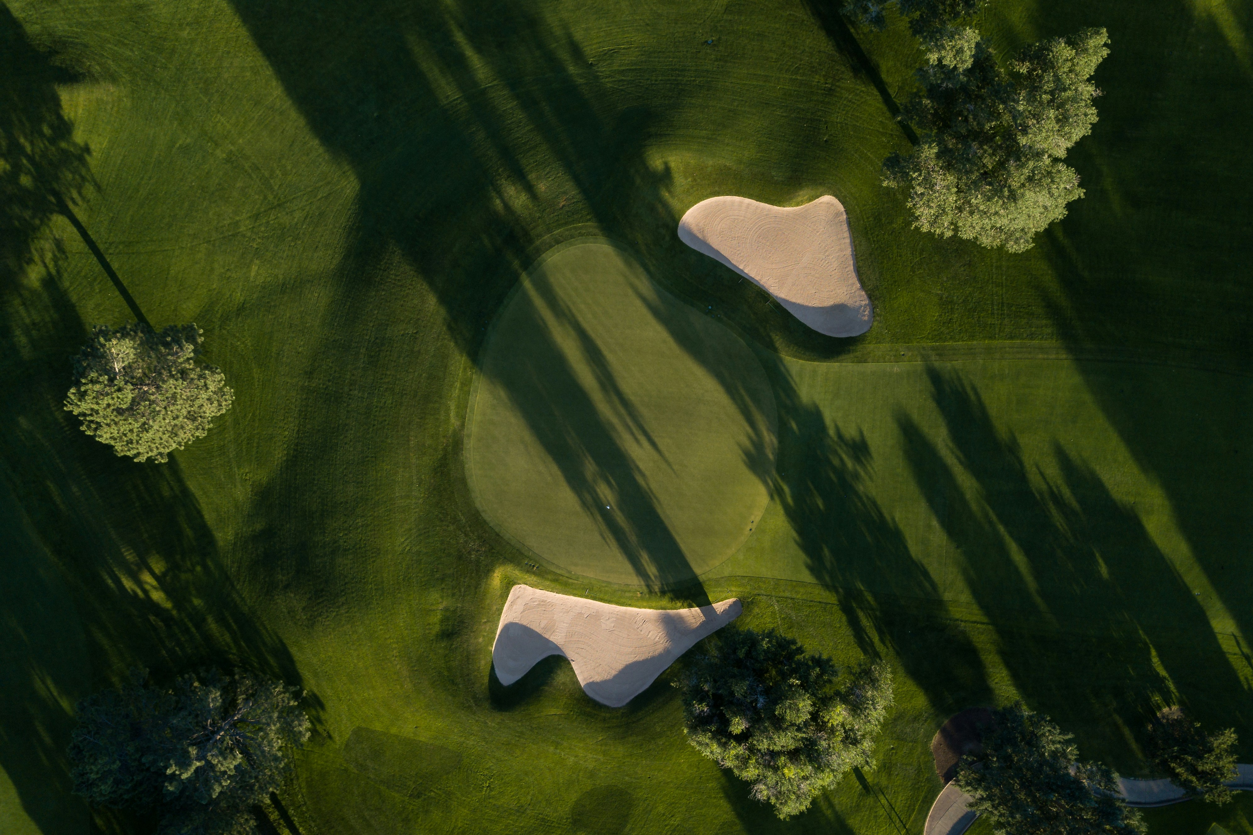 aerial view of golf course