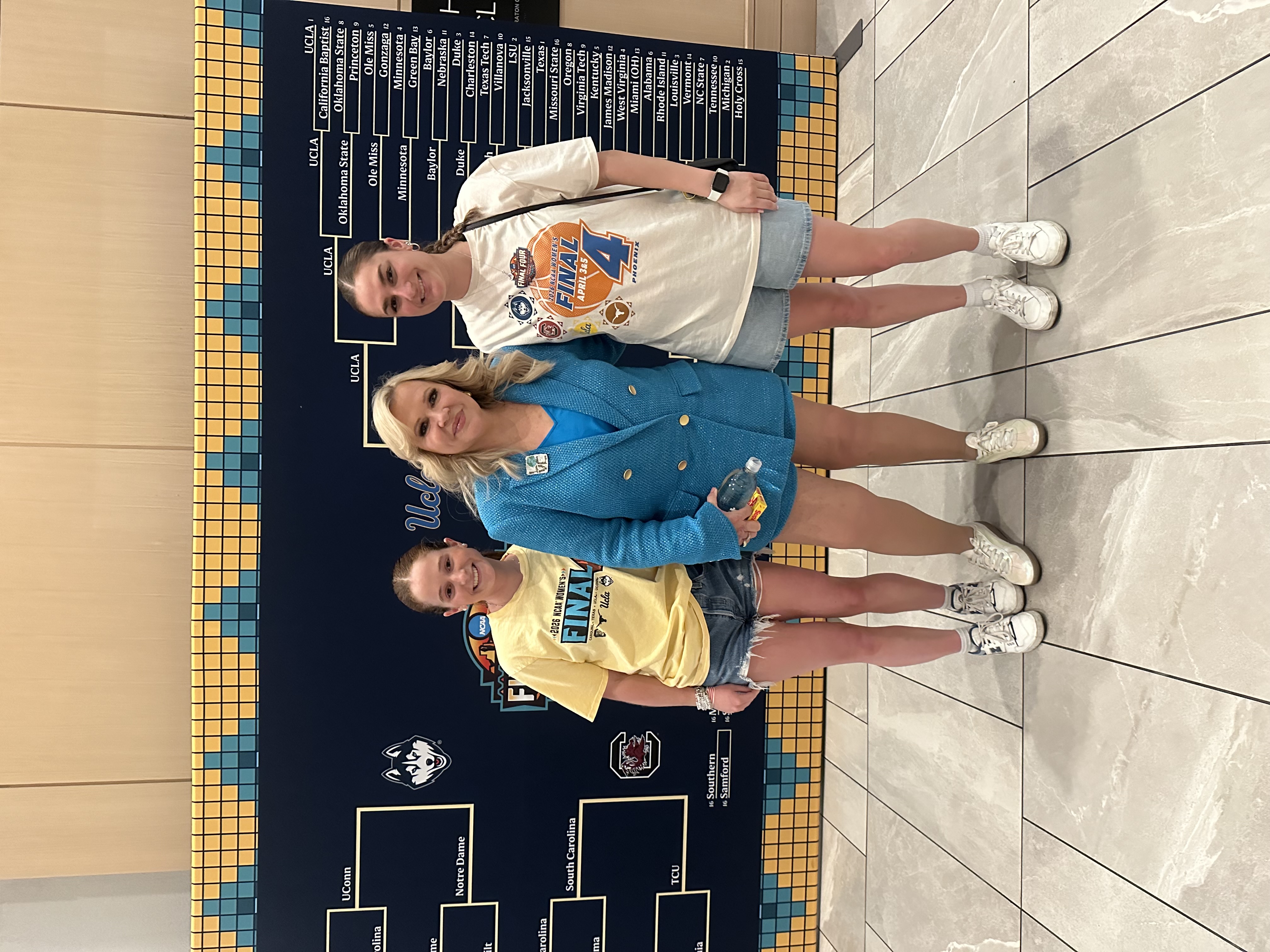 students with ESPN reporter Holly Rowe
