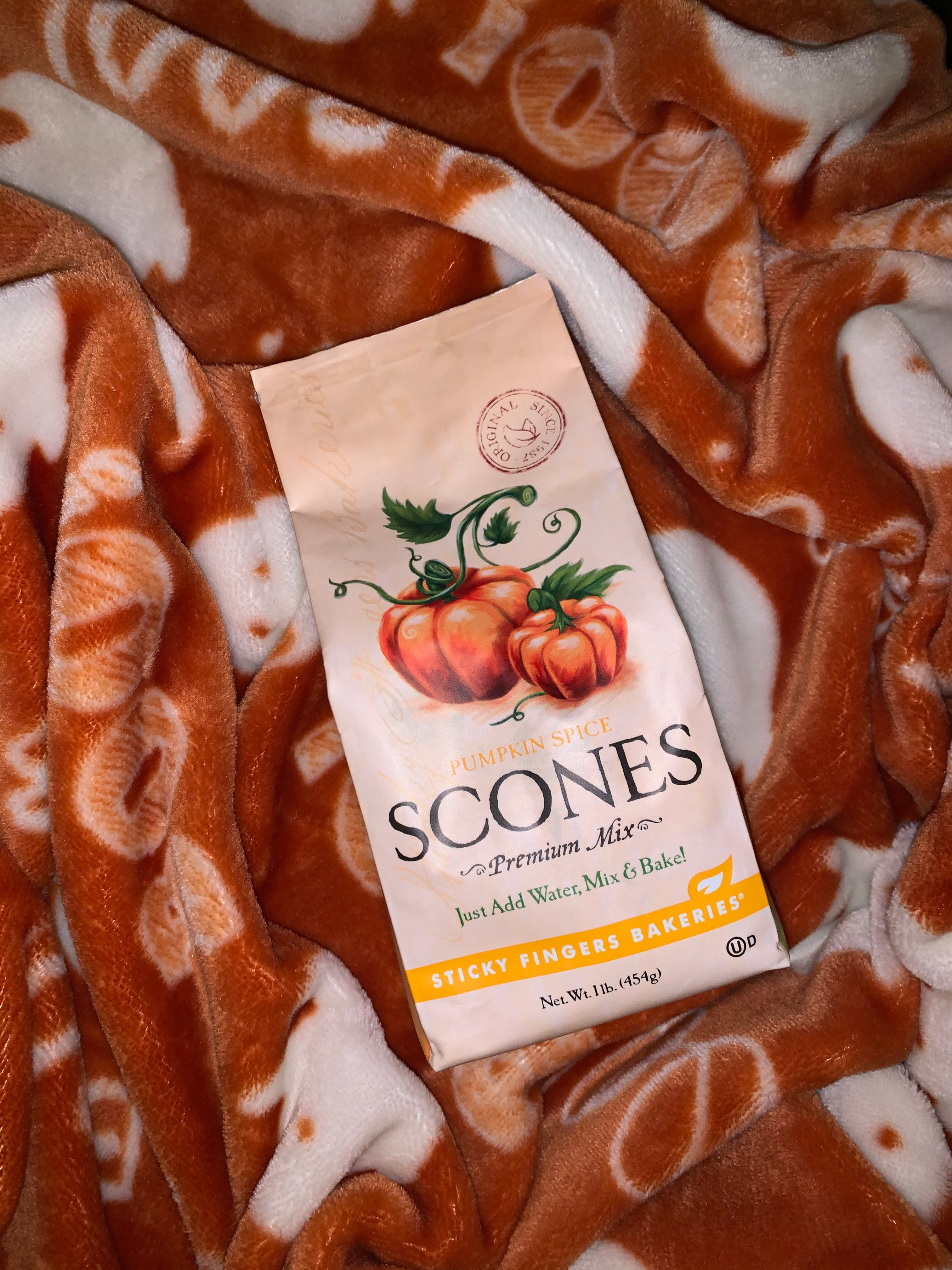 Scone mix on blanket