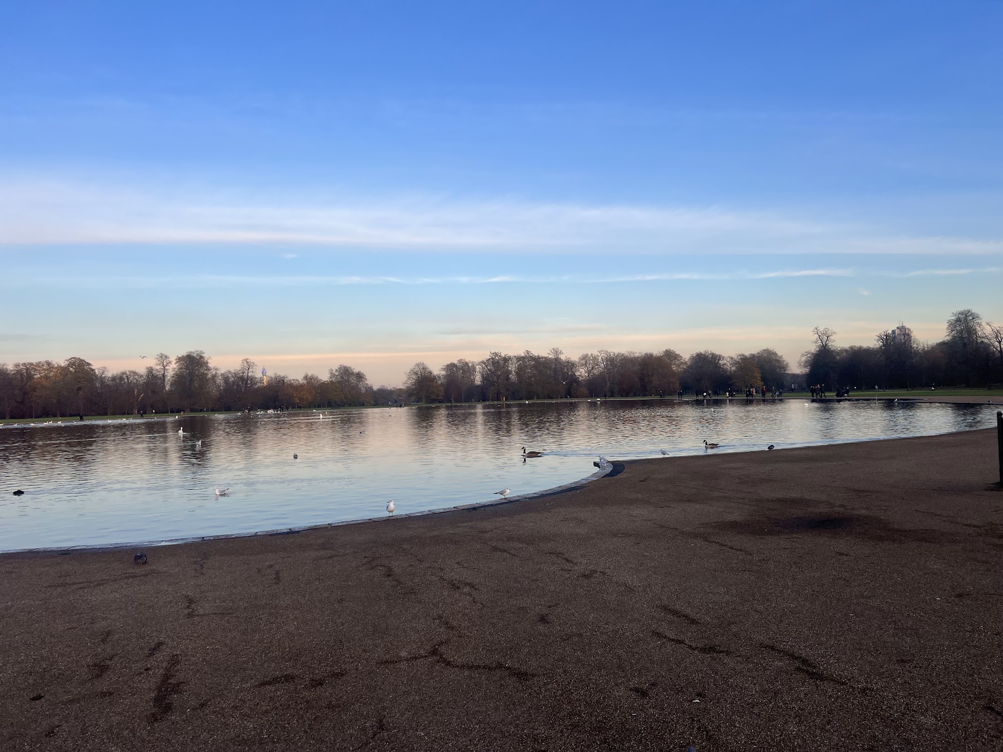 Image taken of round pond at the Kensington Gardens in London