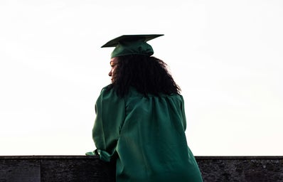 woman in cap and gown