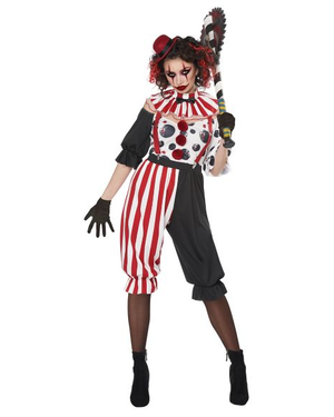 creepy clown plus size costume