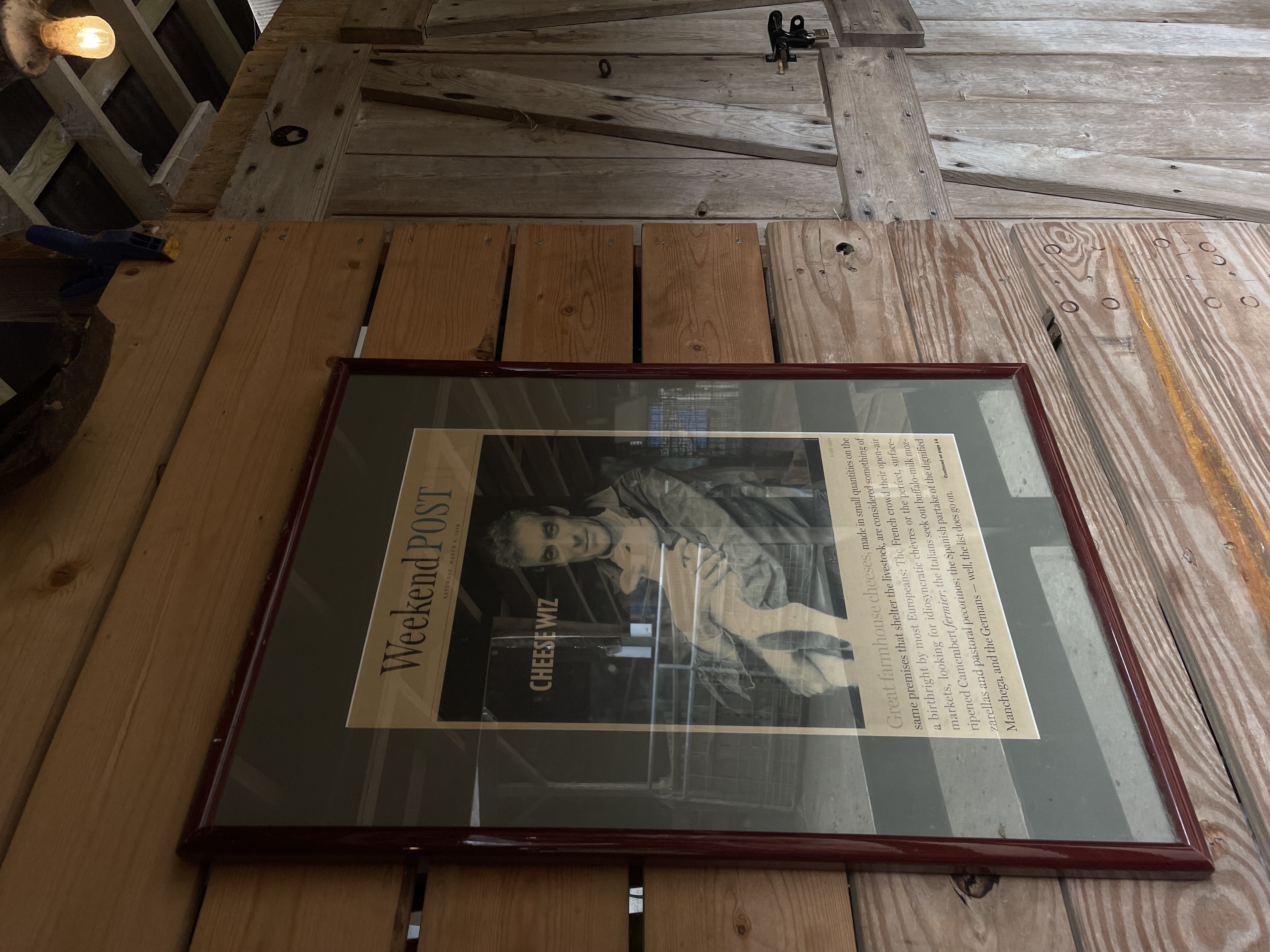 photo of sign in frame on wall