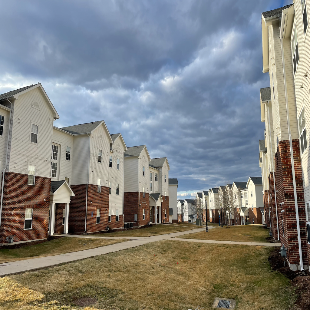 Exterior of a dorm building at UConn - being used in article for guide to UConn housing