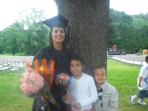 mother and children at graduation