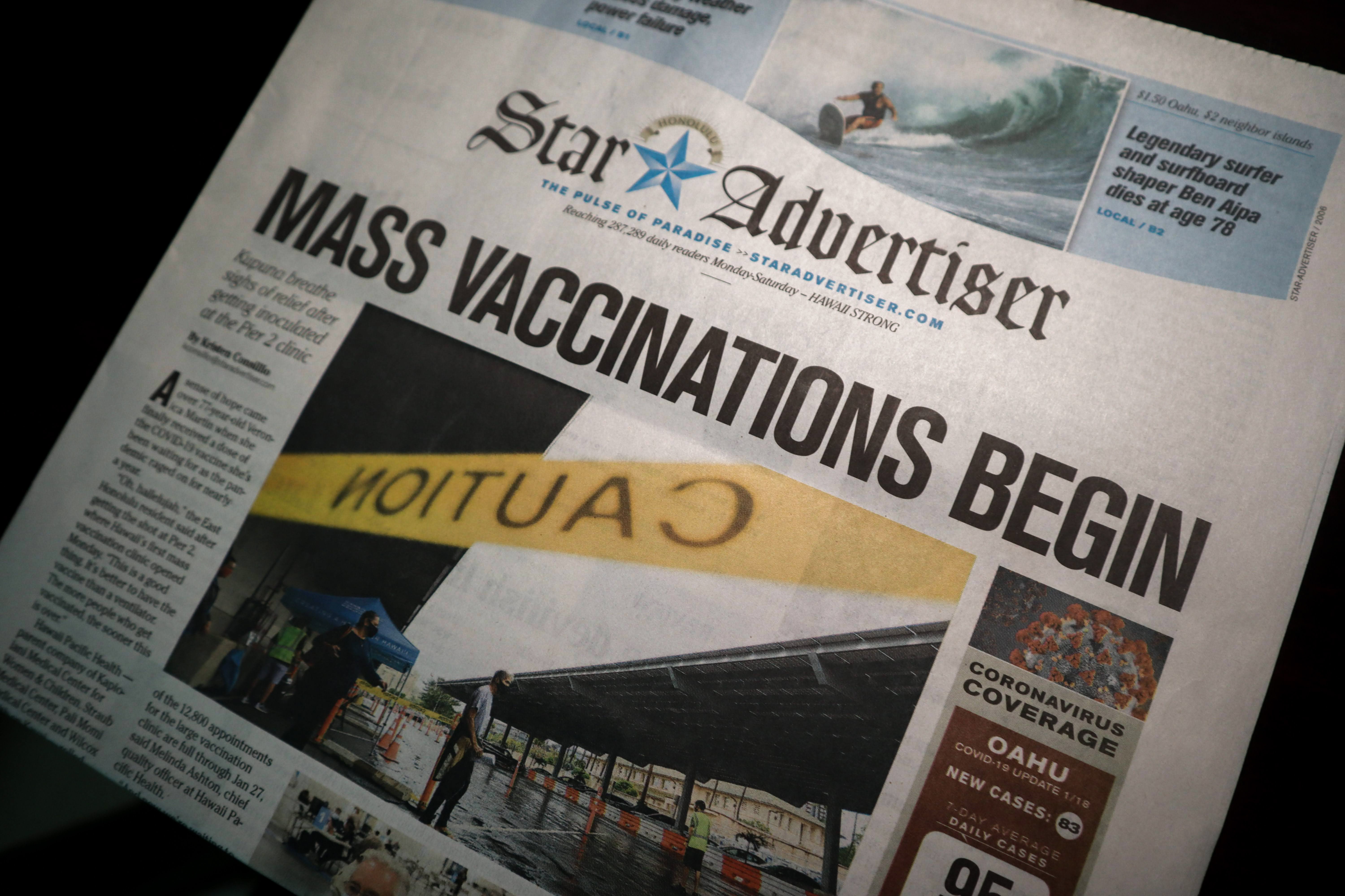 Newspaper with Vaccine distribution title by little plant on Unsplash?width=698&height=466&fit=crop&auto=webp&dpr=4