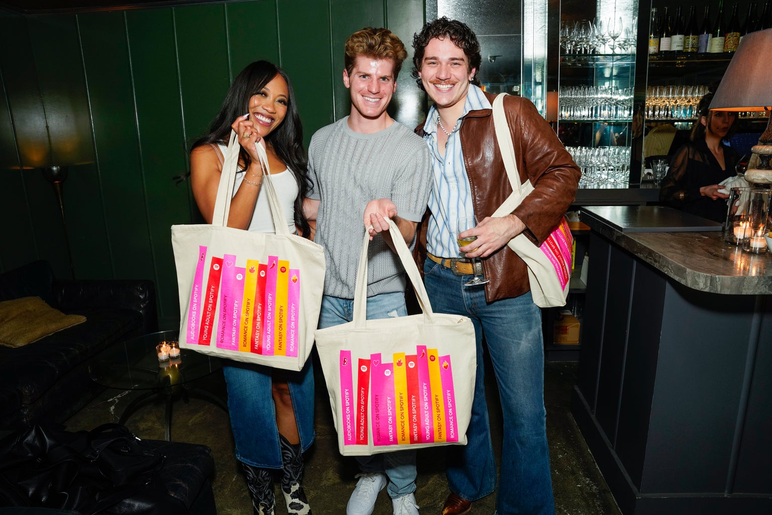 Event guests with Spotify spicy audiobooks goodie bags