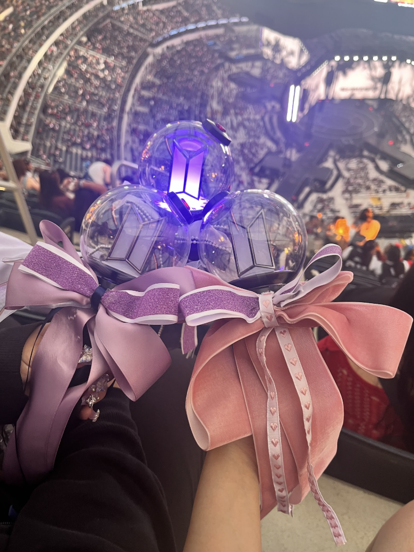 Photo of BTS lightsticks at the concert
