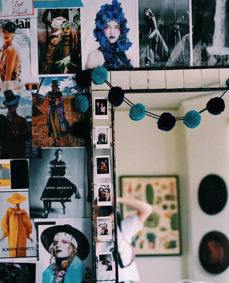 wall mural mirror apartment magazines