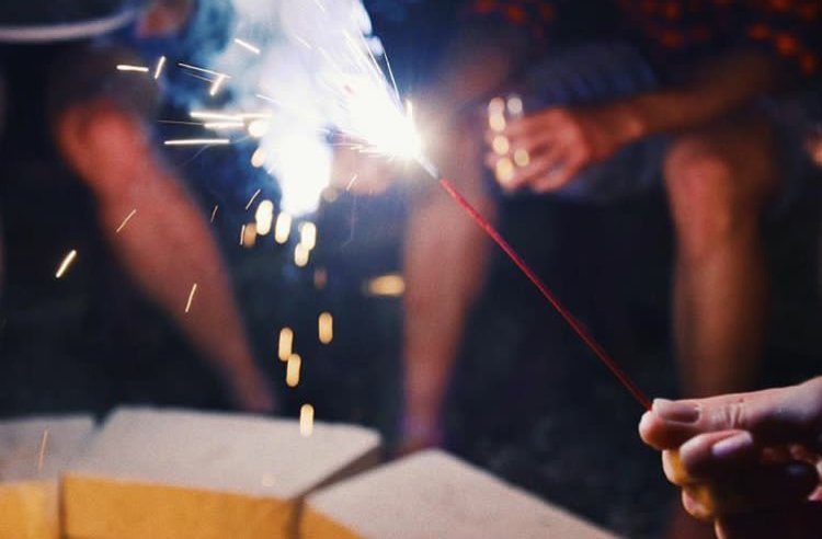 summer sparklers fireworks bonfire