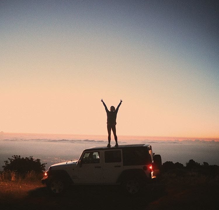 travel adventure sunset jeep road trip