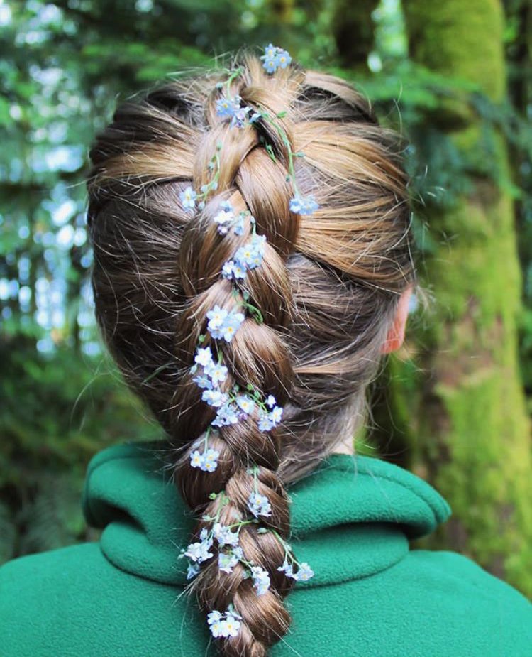 Flowers Hair Nature Braid Natural Floral
