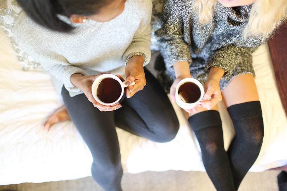Cozy Two Friends Girls Tea Sweaters Warm