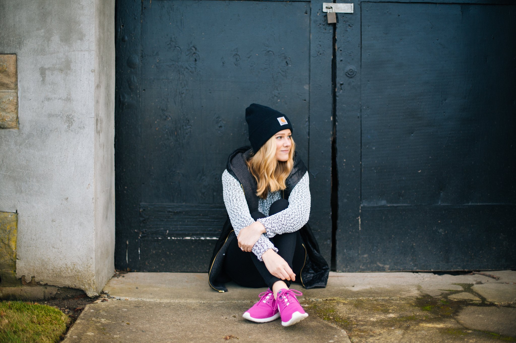 Girl In Workout Gear Sitting Down