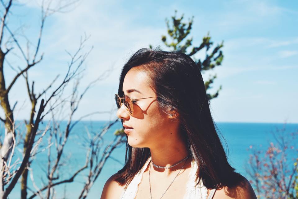 Profile Of Girl At The Beach In Sunglasses